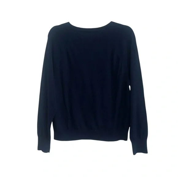 J. Crew Navy Cotton/Cashmere Blend Crewneck Sweater Size M - Picture 5 of 9
